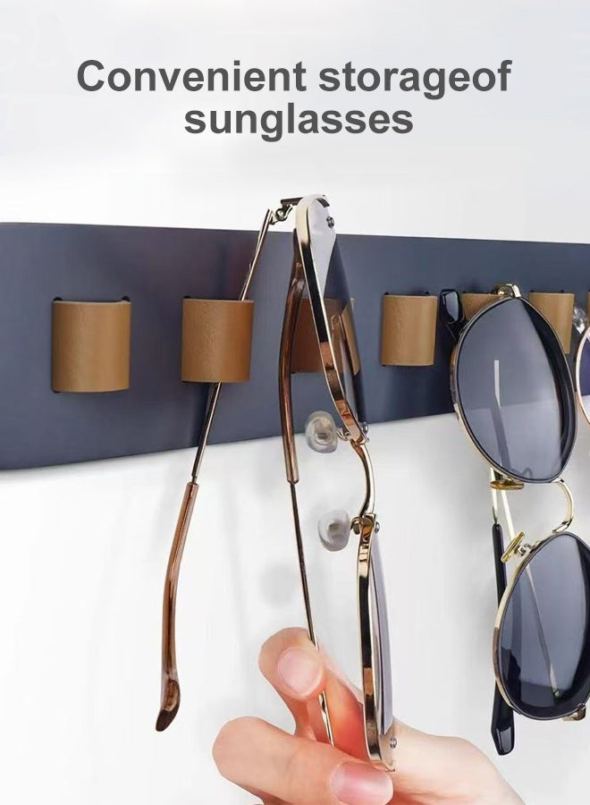 Uptyia Sunglasses Organizer Laelr Wood Wall Mounted Sunglasses Storage Adhesive Eyeglasses Holder Stand Eyewear Hanging Display Sunglasses Hanger Glasses Holder for Entryway Living Room Bedroom Home Decor - Image 3