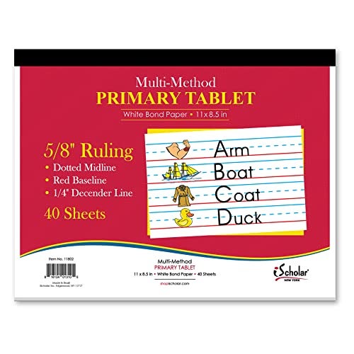 iScholar Multi-Method Primary Tablet, .625 Inch Ruling, 40 Sheets, 11 x 8.5 Inches (11802) - Image 1