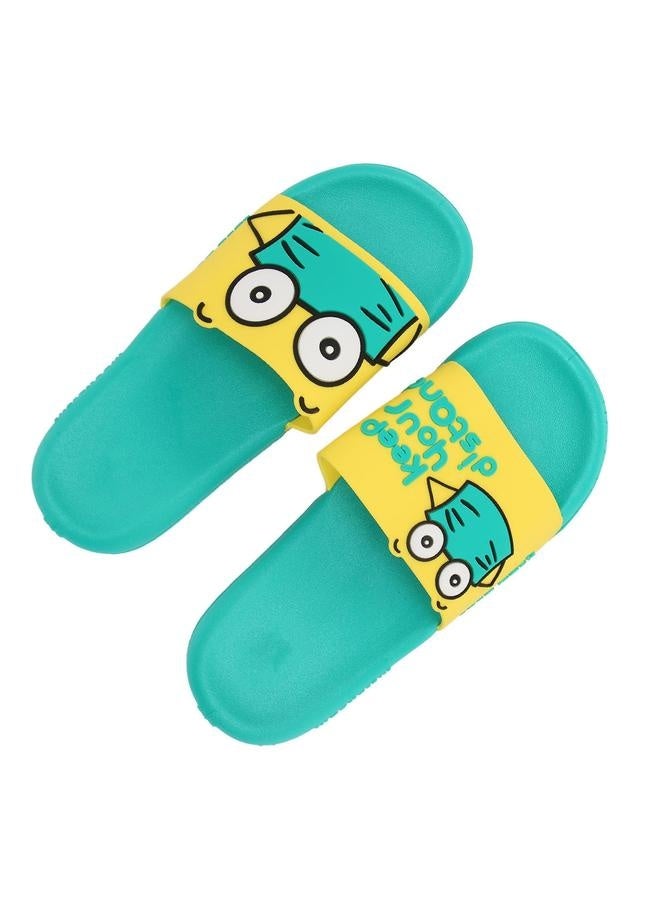 Slippers for Women PVC Anti Slip Soft Breathable Cute Shower Shoes Bathroom Sandals for Indoor Home Beach Green 38/39  - Image 5