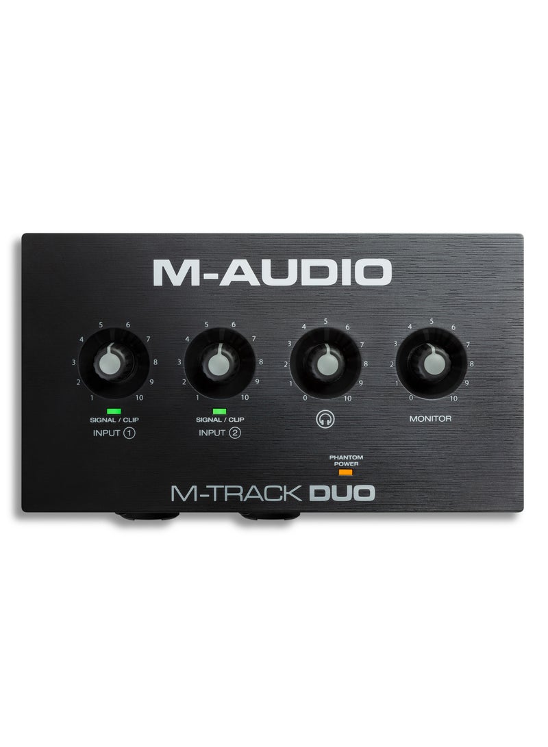 M-Audio M-Track Duo 48-KHz, 2-channel USB Audio Interface with 2 Combo Inputs with Crystal Preamps, and Phantom Power - Image 2