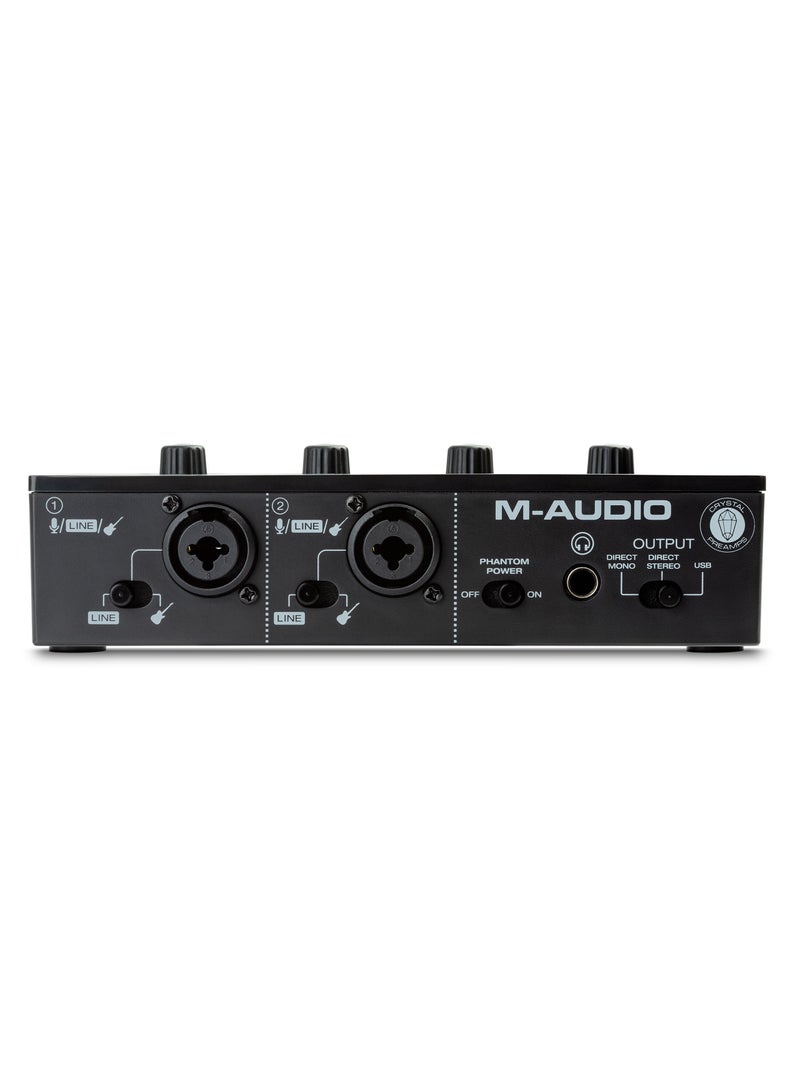 M-Audio M-Track Duo 48-KHz, 2-channel USB Audio Interface with 2 Combo Inputs with Crystal Preamps, and Phantom Power - Image 3