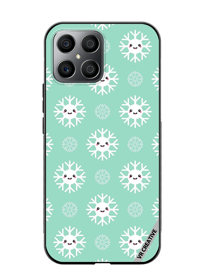 VR CREATIVE Protective Case Cover For Honor X8 Cute And Happy Snowflakes Characters Design Multicolour