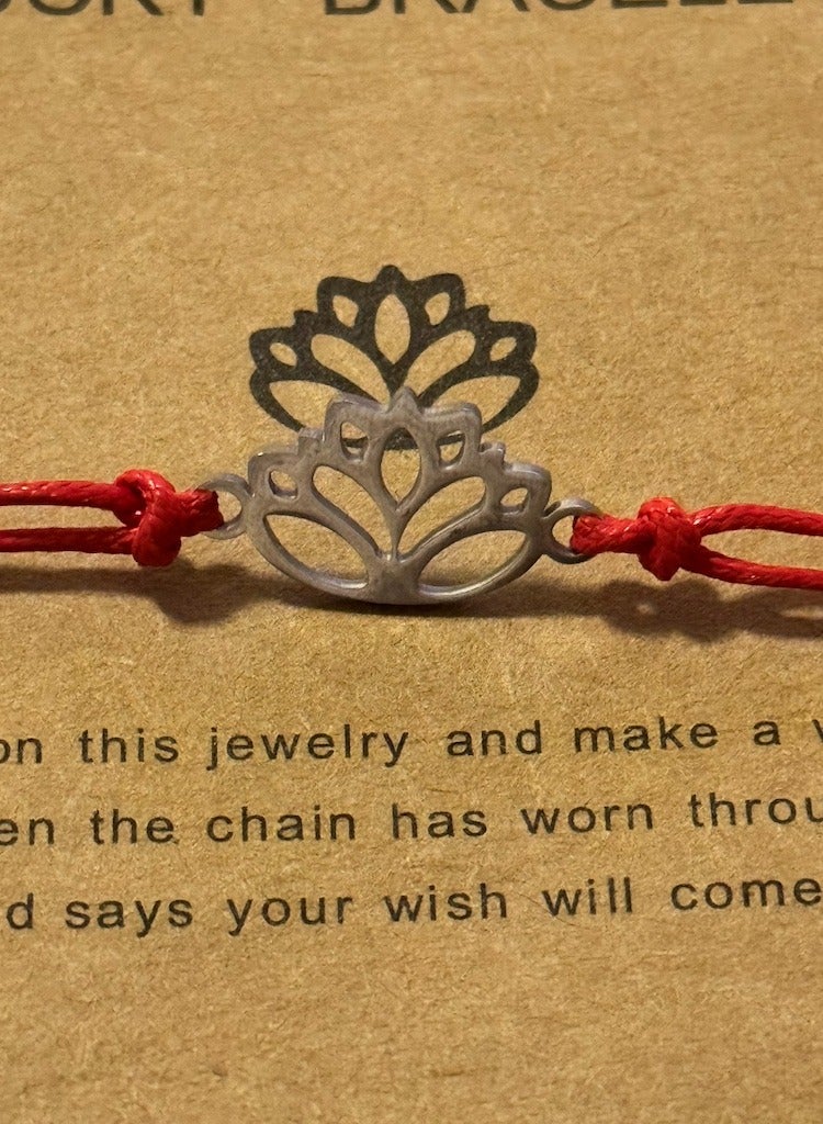 Lotus Woven Staniless Steel Bracelet, Buddhist Lucky Hand Rope, Simple Adjustable, and Best Gift  - Image 1