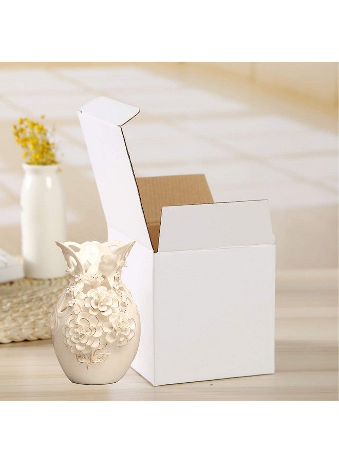 Lainrrew 12 Pcs Shipping Boxes 5X5X5Inches White Kraft Corrugated Cardboard Boxes Small Mailing Boxes Recyclable Cardboard Box Cube For Shipping And Packing (5X5X5") - Image 3