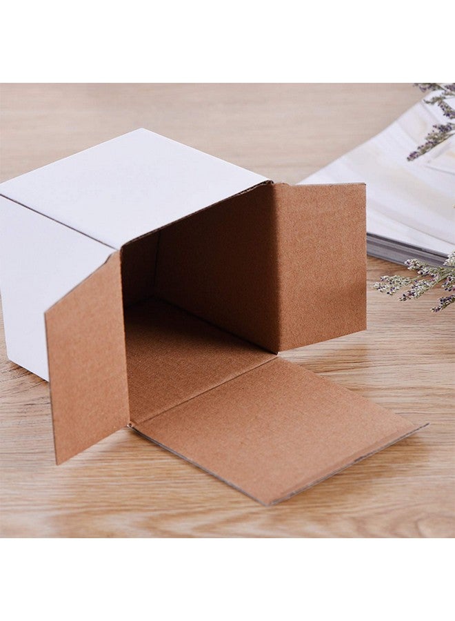 Lainrrew 12 Pcs Shipping Boxes 5X5X5Inches White Kraft Corrugated Cardboard Boxes Small Mailing Boxes Recyclable Cardboard Box Cube For Shipping And Packing (5X5X5") - Image 2