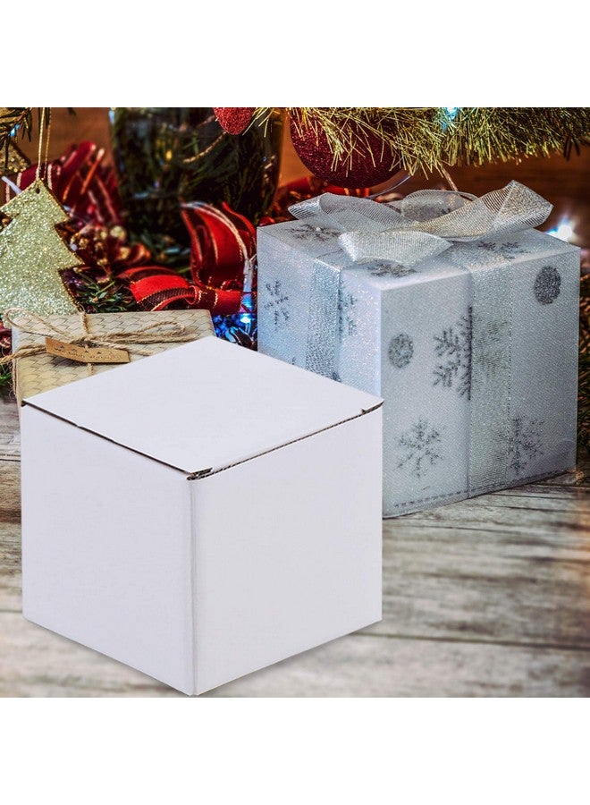 Lainrrew 12 Pcs Shipping Boxes 5X5X5Inches White Kraft Corrugated Cardboard Boxes Small Mailing Boxes Recyclable Cardboard Box Cube For Shipping And Packing (5X5X5") - Image 4