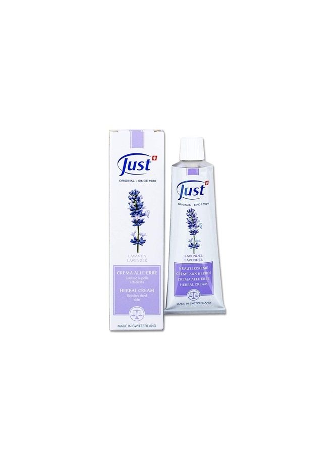 SwissJust Swiss Just Lavender Cream 60ml. Herbal Cream with Lavender Oil, Witch Hazel. - Image 1