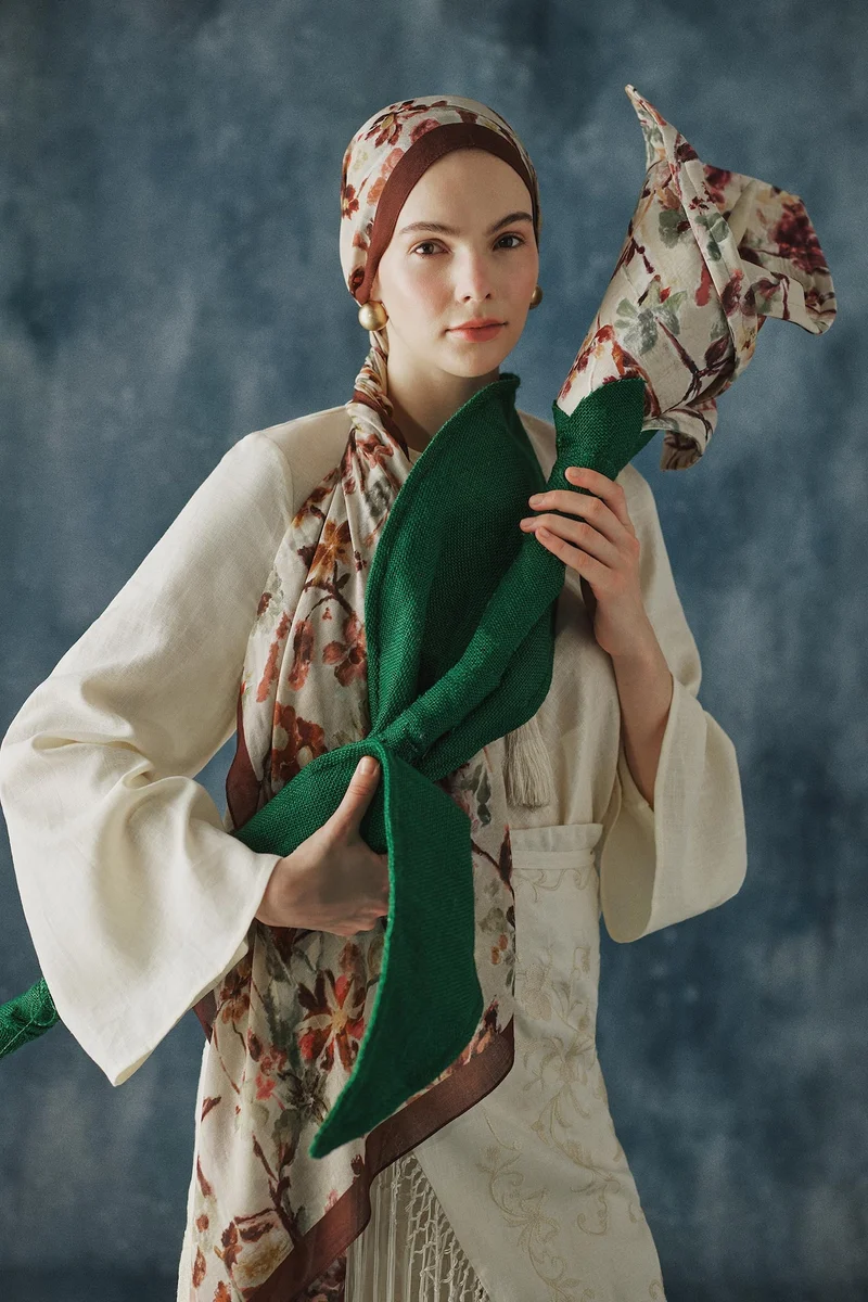 Fresh Scarfs X DeFacto Autumn Garden Viscose Scarf