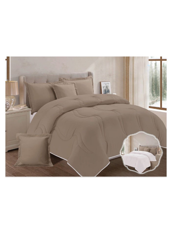 Blue Sky 100% Microfiber Single Bedspread, Solid Design, Reversible, 4-Piece Set, 230X170cm  - Image 1
