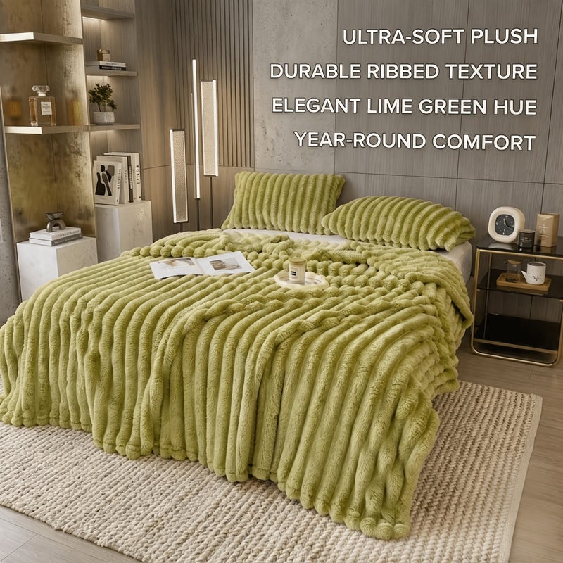 Luxurious Faux Rabbit Fur Throw Blanket - Soft, Warm & Cozy for Couch, Bed, Office, and Travel - Versatile All-Season Gift, Christmas Present - Image 5