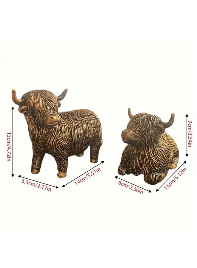 Sitting Yak Resin Ornament Home Decor with Floral Fruit Display Indoor Outdoor Gift - Image 3