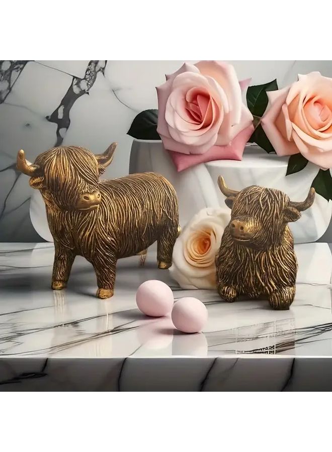 Sitting Yak Resin Ornament Home Decor with Floral Fruit Display Indoor Outdoor Gift - Image 2