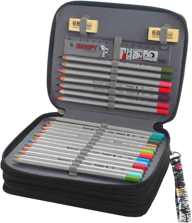 Lbxgap Portable Colored Pencil Case-72 Slots Colored Pencil Case Organizer with Zipper for Watercolor Pens, Pencil Case Organizer for Artist - Image 2
