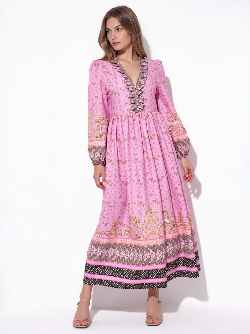 Jennyfer Floral Belted Maxi Dress - Image 5