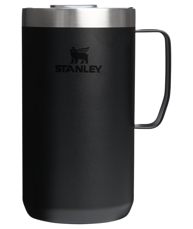 Stanley Everyday Camp Mug 24oz | Drink Through Lid | Cup for Coffee  Tea and Drinks | Insulated Stainless Steel Coffee Mug | BPA-Free | Black 2.0 - Image 1