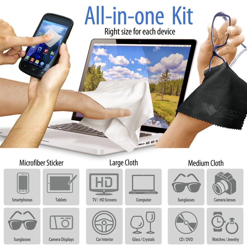 CLEAN SCREEN WIZARD Clean Screen Wizard Lens Cleaning Cloths Electronic Cleaner Micro Fiber Eye Glass Clean Cloths and Lens Cleaner, Lint Free Microfiber and Microfibre Sticker Screen Cleaner for Cell Phones (7 Pack)  - Image 5