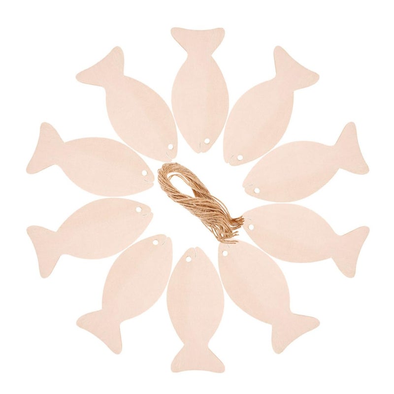 Unfinished Wooden Fish Cutouts 64 Pieces DIY Craft Shapes Blank Signs Wood Supplies - Image 2