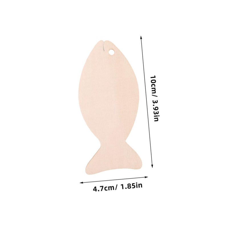 Unfinished Wooden Fish Cutouts 64 Pieces DIY Craft Shapes Blank Signs Wood Supplies - Image 3