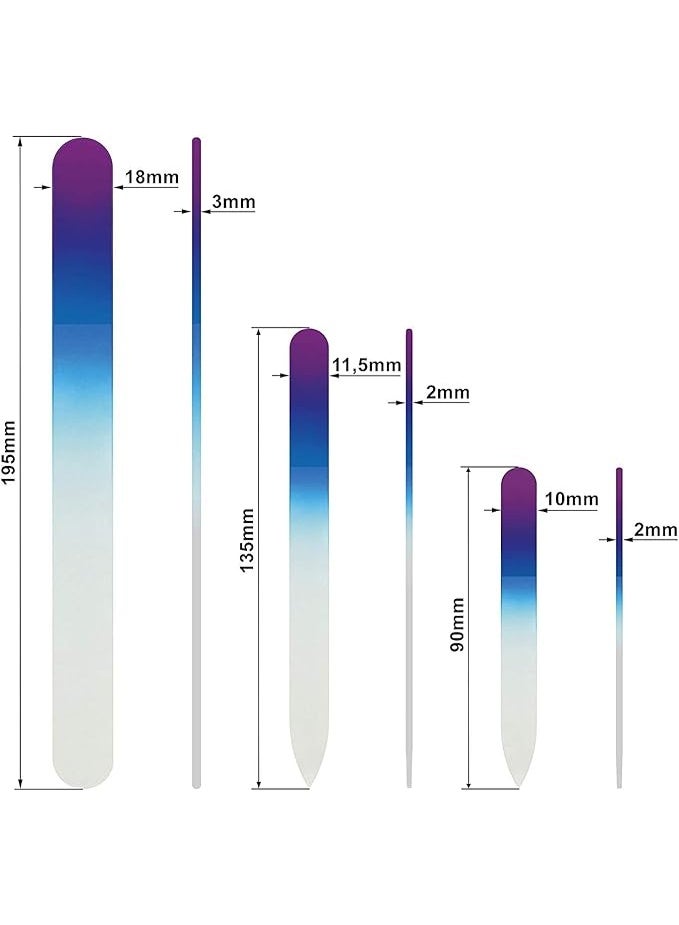 Glass Nail File Set – Tempered Czech Crystal Manicure & Pedicure Tools, Gentle on Nails, Durable & Reusable, Salon Quality, Travel Pouch Included - Image 2