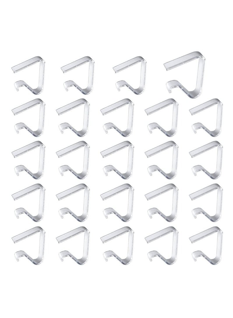 SYOSI 24 Pieces Plastic Tablecloth Clips, Table Cloth Clamps, Transparent Table Cover Holder, Clear Table Clips for Outside, Picnics, Weddings, Camping, Restaurant (Large) - Image 1