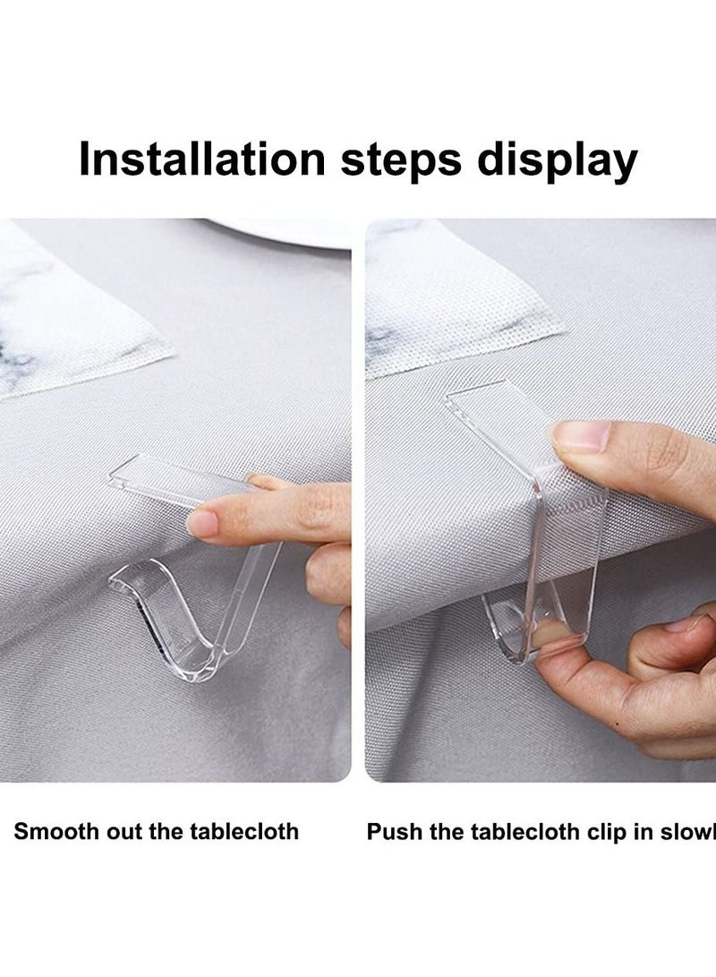 SYOSI 24 Pieces Plastic Tablecloth Clips, Table Cloth Clamps, Transparent Table Cover Holder, Clear Table Clips for Outside, Picnics, Weddings, Camping, Restaurant (Large) - Image 3