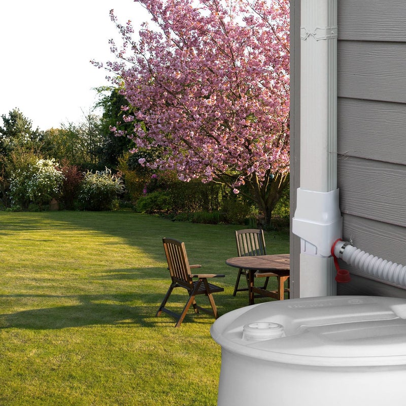 Rainwater Collection System 2set White - Easy Installation Rainwater Diverter for Garden Irrigation Water Conservation - Image 4