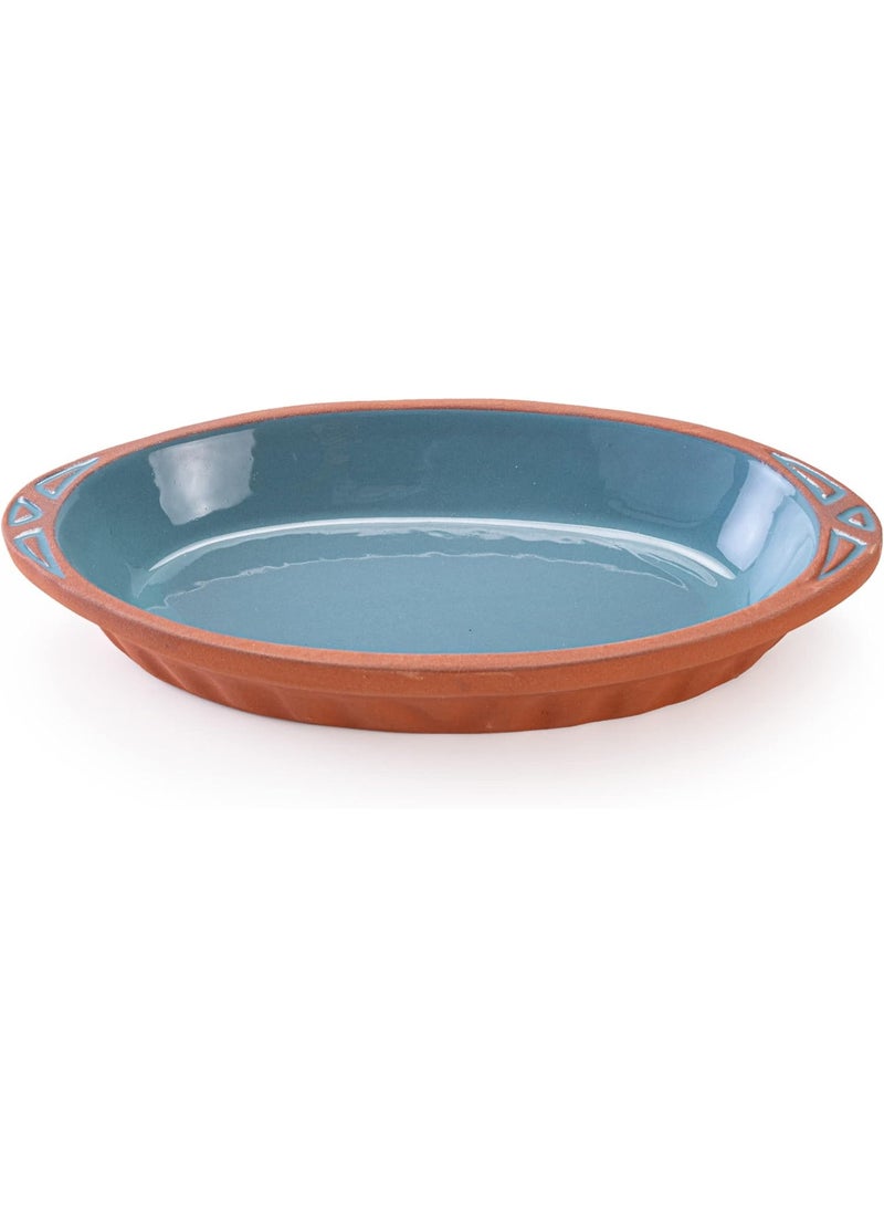 luksYol LuksYol Handmade Oval Clay Bowls for Cooking & Serving – Turkish Natural Unglazed Clay – Oven, Microwave & Dishwasher Safe – Ideal for Main Dishes, Fish, Pasta, Meat – Available in Brown, Natural, Blue, Green – Sizes: L23×13×3cm, 26×14×3cm, 23×13×3cm, 29×18×4cm, 25×11.5×3cm – Perfect for Healthy & Eco-Friendly Cooking – Sustainable Tableware Upgrade – Artisan Turkish Craftsmanship – Durable, Colorful, Chip-Resistant, Food-Safe, Gift-Ready, LuksYol Premium Collection  - Image 3
