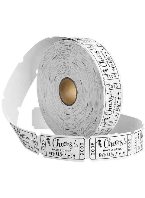 White Drink Tickets Roll Raffle Tickets 2 X 1 For Events Entry Wedding Parties Class Reward Fundraiser Prizes Single Roll (1 Roll)