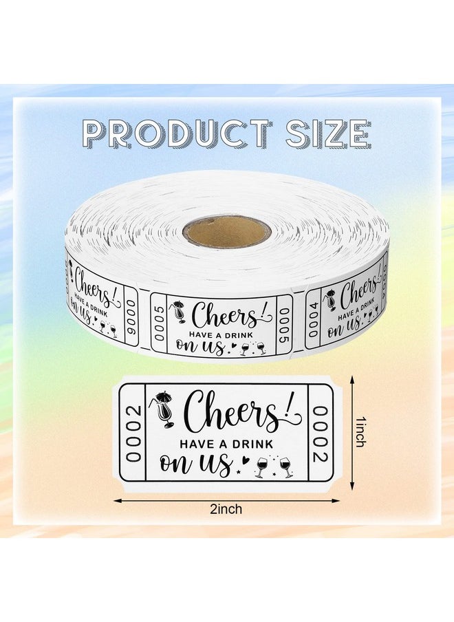 TaoBary - White Drink Tickets Roll Raffle Tickets 2 X 1 For Events Entry Wedding Parties Class Reward Fundraiser Prizes Single Roll (1 Roll) - Image 1