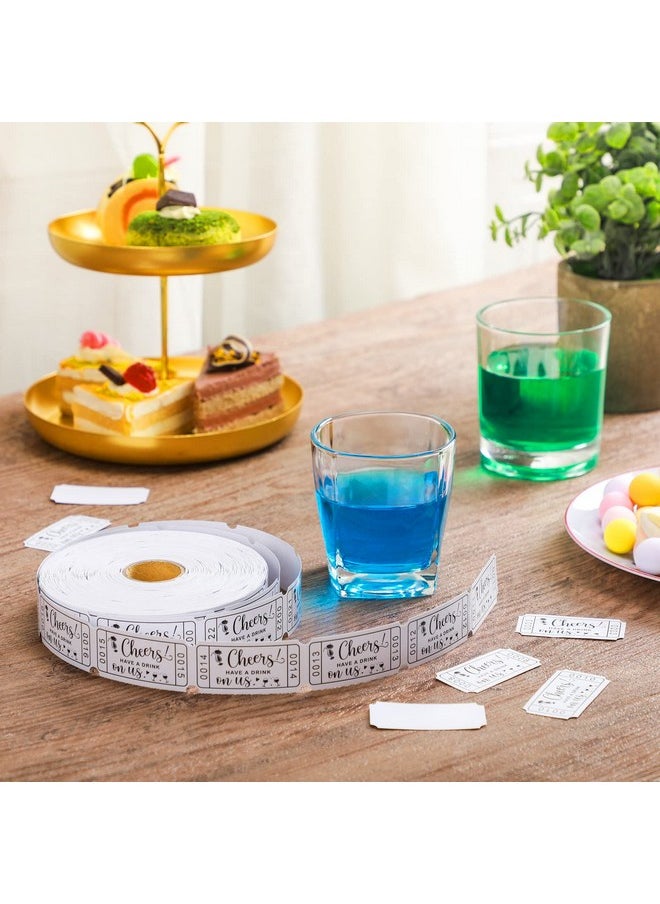 TaoBary - White Drink Tickets Roll Raffle Tickets 2 X 1 For Events Entry Wedding Parties Class Reward Fundraiser Prizes Single Roll (1 Roll) - Image 1