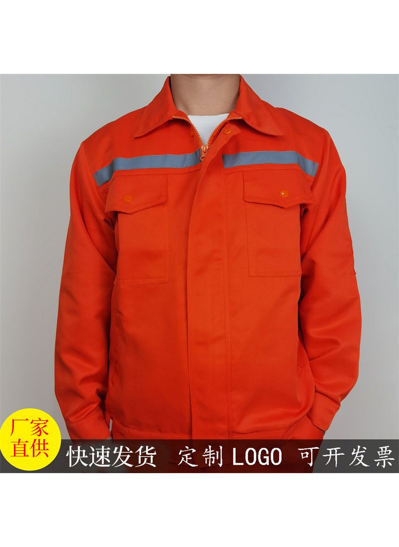 Generic Long-sleeved reflective strip overalls men's factory workshop workers coat spring and autumn tooling auto repair clothing maintenance building wear-resistant  - Image 5