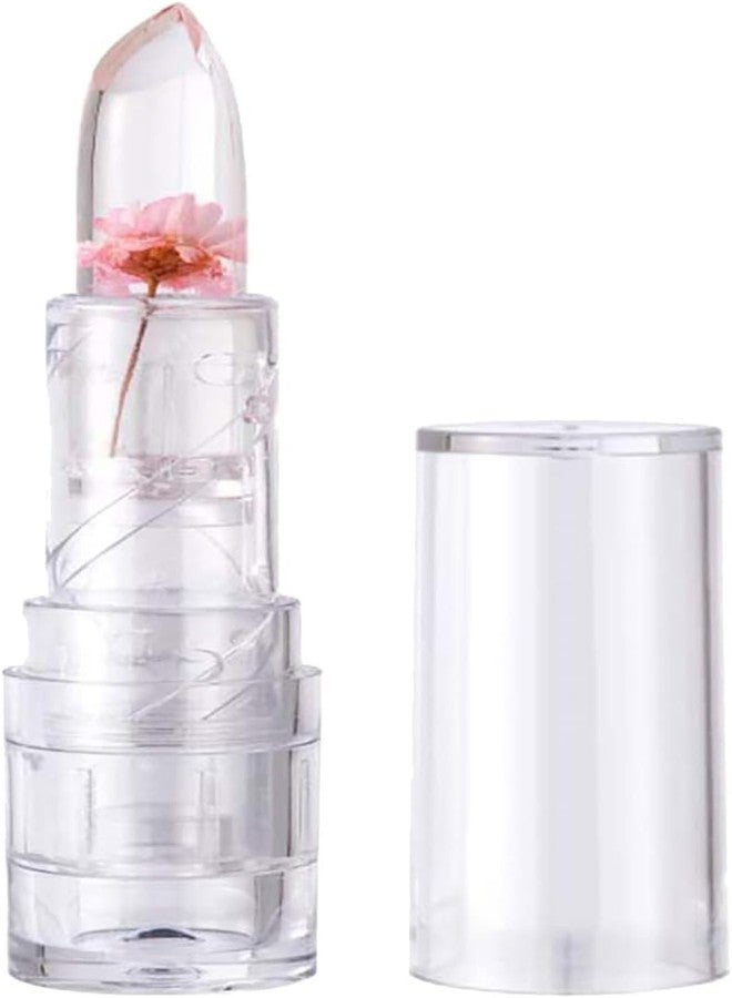 VBA Flower Moisturizing Jelly Magic Temperature Color Changing Lipstick Moisturizing Lip Gloss,Crystal Aloe Vera Nourishing and Moisturizing Lip Blam (PINK FLOWER JELLY) - Image 2