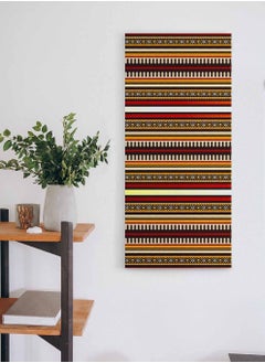 LOWHA Framed Canvas Wall Art Stretched Over Wooden Frame, Panorama Orientation Detailed Arabian Sadu Painting, For Home, Living Room, Office Décor  - Image 1