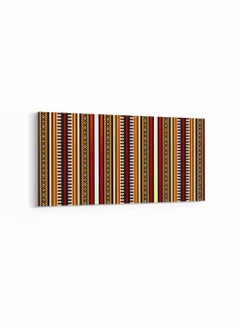LOWHA Framed Canvas Wall Art Stretched Over Wooden Frame, Panorama Orientation Detailed Arabian Sadu Painting, For Home, Living Room, Office Décor  - Image 5