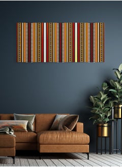 LOWHA Framed Canvas Wall Art Stretched Over Wooden Frame, Panorama Orientation Detailed Arabian Sadu Painting, For Home, Living Room, Office Décor  - Image 4