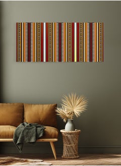 LOWHA Framed Canvas Wall Art Stretched Over Wooden Frame, Panorama Orientation Detailed Arabian Sadu Painting, For Home, Living Room, Office Décor  - Image 3
