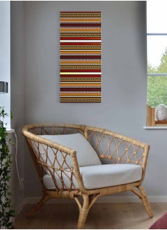 LOWHA Framed Canvas Wall Art Stretched Over Wooden Frame, Panorama Orientation Detailed Arabian Sadu Painting, For Home, Living Room, Office Décor  - Image 2