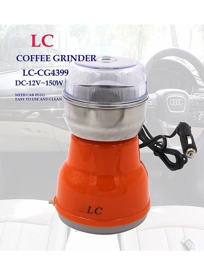 ال سي مطحنة قهوة كهربائية 150 واط – فضي/برتقالي - Image 3