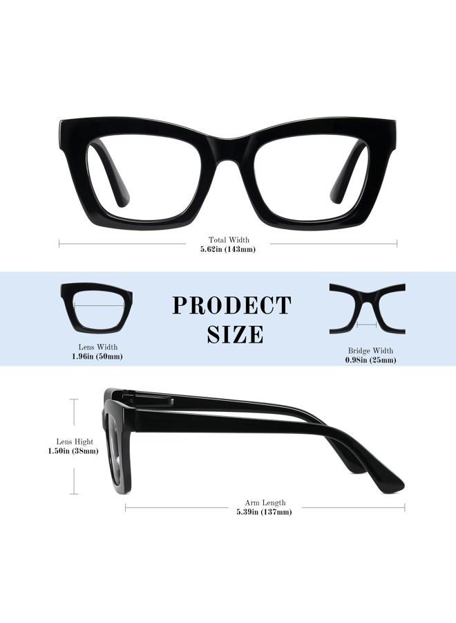 resjok 3Pack Reading Glasses for Women-Blue Light Blocking Computer Readers with Spring Hinge Oprah Square Fashion Eyeglasses(Mix3, 1.5x) - Image 3