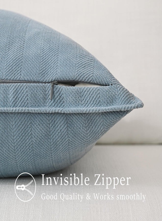 Anna's Whimsy Light Blue Pillow Covers 20x20 in Accent Neutral Pillow Covers Set of 2 Chenille Soft Throw Pillow Covers Decorative Throw Pillows for Couch Bed Farmhouse Living Room Home Pillow Case - Image 3