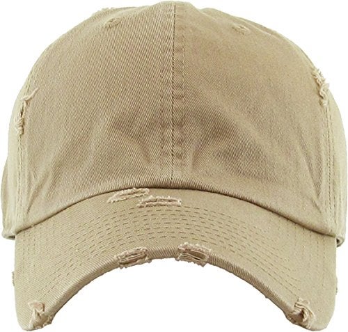 KBETHOS KBE-Vintage KHK Vintage Washed Cotton Baseball Cap, Khaki - Image 2