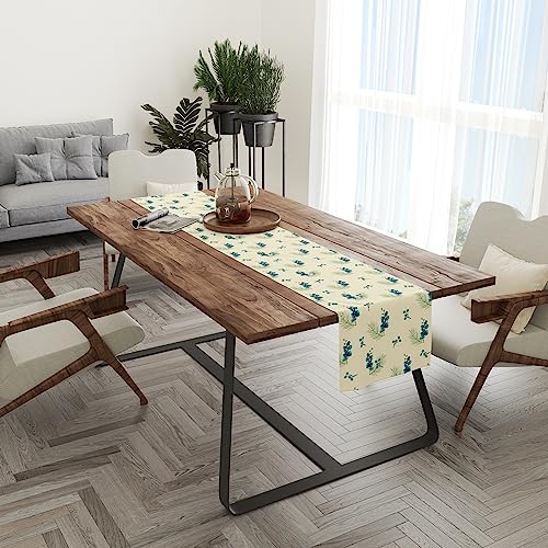 Astitva Cotton Table Runner – 13 x 72 Inches | Beige, Berry Print Dining Table Cloth | Elegant 6–8 Seater Runner for Home & Party Decoration - Image 3
