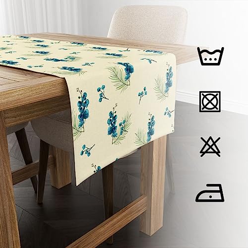Astitva Cotton Table Runner – 13 x 72 Inches | Beige, Berry Print Dining Table Cloth | Elegant 6–8 Seater Runner for Home & Party Decoration - Image 5