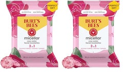 Burts Bees Micellar Facial Towelettes With Rose Water PreMoistened Towelettes for All Skin Types 995 Percent Natural Origin Skin Care 30 ct Package Pack of 2