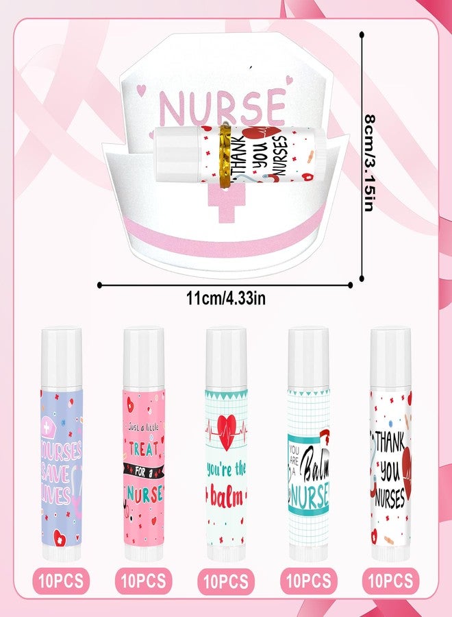 Jiytivity 50 Set/100 Pcs CNA Nurse Appreciation Gifts Bulk Nurse Lip Balm Include 50 Nurse Week Lip Balms 50 Nurse Card and Twist Ties Nurse Appreciation for Nursing Doula Ob Day Patient Access Week Favor - Image 2