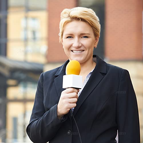 AUEAR, Square White Mic Flag Cube Shaped Microphone Logo DIY Custom for News Interview - Image 5