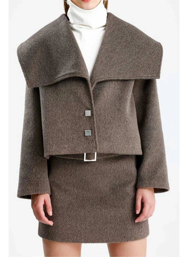 GACACOLLECTION NİSHA Twill Women's Jacket and Skirt Set.