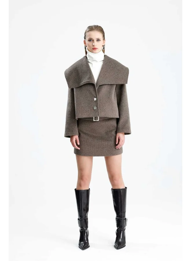 GACACOLLECTION NİSHA Twill Women's Jacket and Skirt Set.