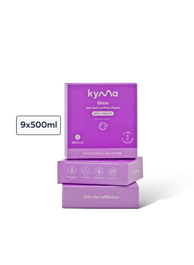 kyma Glass Cleaner Refill Bundle- Non-Toxic Surface Cleaner Refills - Wildflower Fragrance, Removes Dirt Without Streaks, Eco-Friendly Household Cleaner, Cleans Powerfully and is Affordable - Image 2