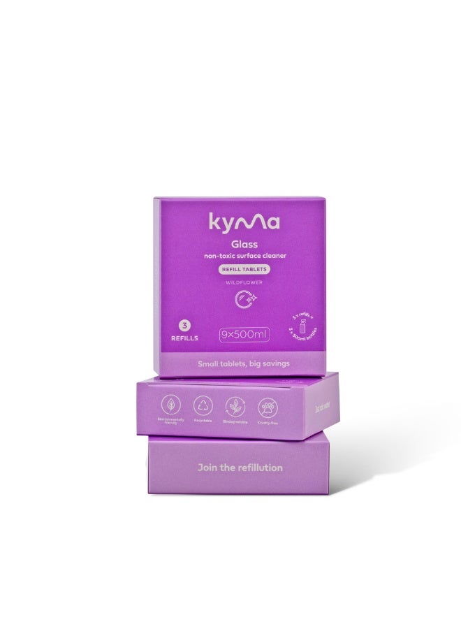 kyma Glass Cleaner Refill Bundle- Non-Toxic Surface Cleaner Refills - Wildflower Fragrance, Removes Dirt Without Streaks, Eco-Friendly Household Cleaner, Cleans Powerfully and is Affordable - Image 1